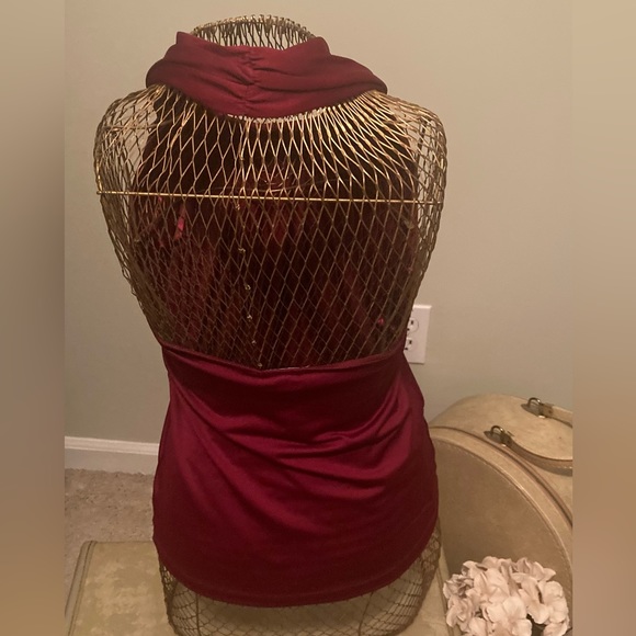 The Limited Deep Red Halter with Jeweled Neckline - Picture 4 of 8